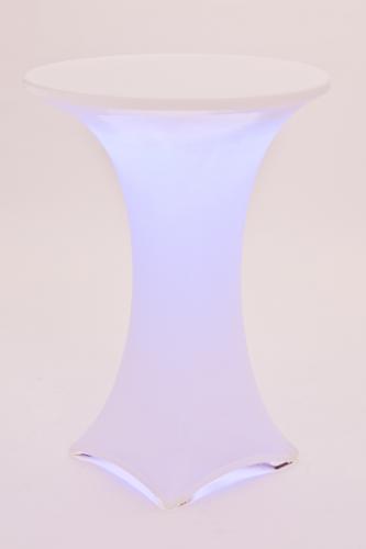 Stehtisch, rund, 80 cm, mit LED-Beleuchtung & Husse