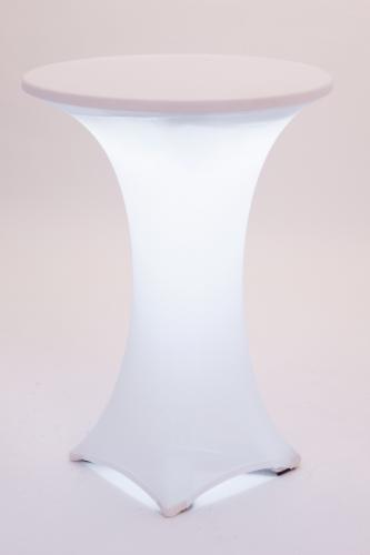 Stehtisch, rund, 80 cm, mit LED-Beleuchtung & Husse