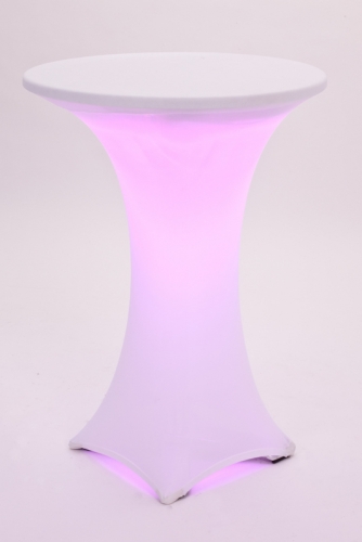 Stehtisch, rund, 80 cm, mit LED-Beleuchtung & Husse