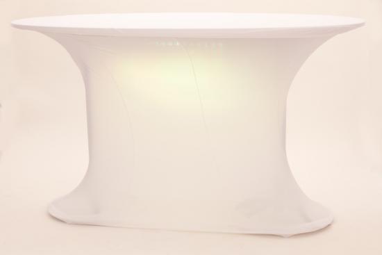 Stehtisch, oval, mit LED-Beleuchtung & Husse