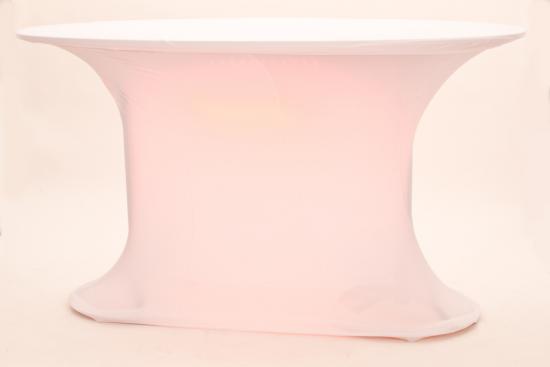 Stehtisch, oval, mit LED-Beleuchtung & Husse