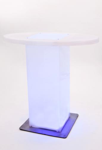 Stehtisch mit ovaler Platte, Plexi, mit LED-Beleuchtung