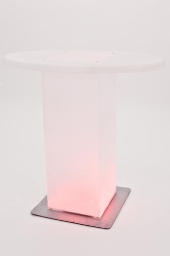 Stehtisch mit ovaler Platte, Plexi, mit LED-Beleuchtung