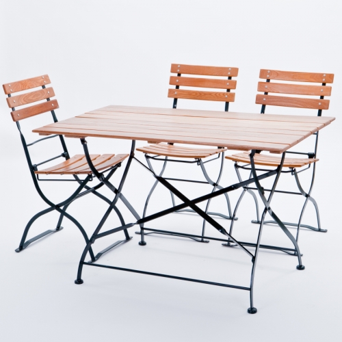 Gartentisch mit Holzlattung, 120 x 70 cm - Farbe: rotbraun / gr�n