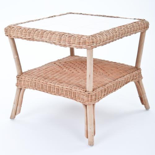 Rattantisch, 50 x 50 cm - Farbe: braun