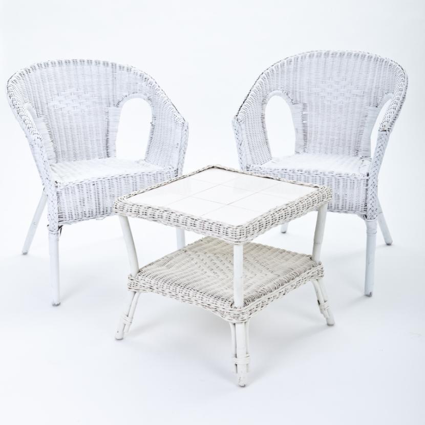 Rattantisch, 50 x 50 x 47 cm, wei�