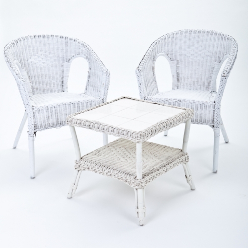 Rattantisch, 50 x 50 x 47 cm, wei�