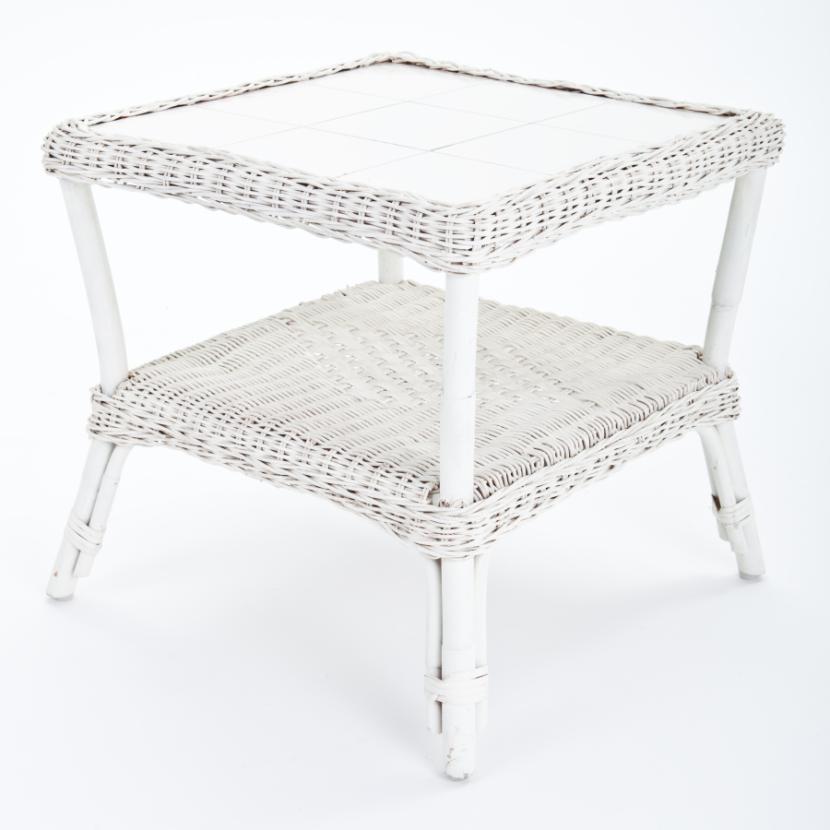 Rattantisch, 50 x 50 x 47 cm, wei�