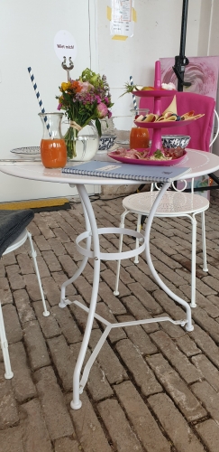 Gartentisch Vintage, rund, 70 cm, wei�