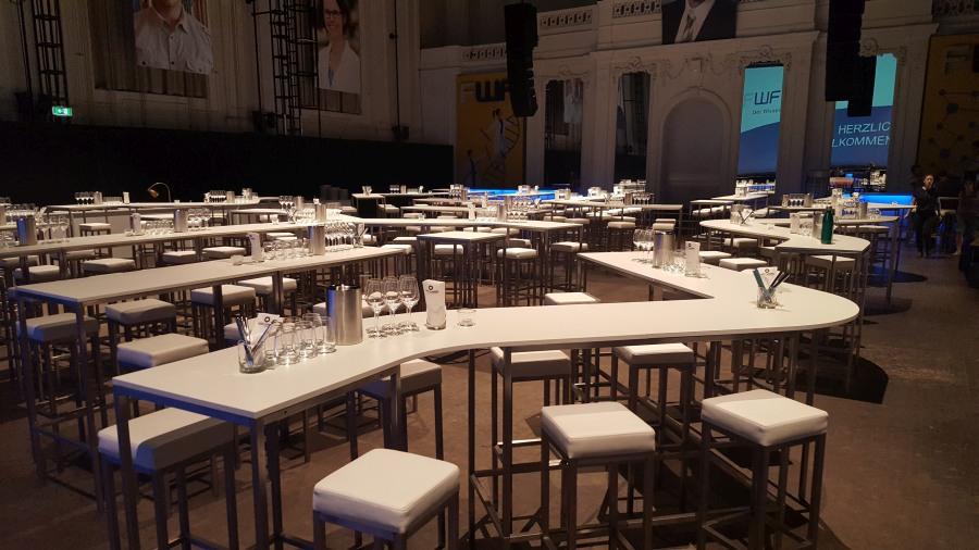 Stehtisch, Niro, Wave, wei�e Platte