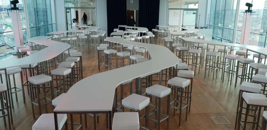 Stehtisch, Niro, Wave, wei�e Platte