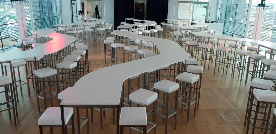 Stehtisch, Niro, Wave, wei�e Platte