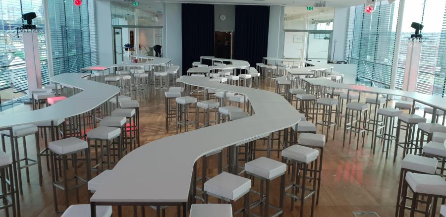 Stehtisch, Niro, Wave, wei�e Platte