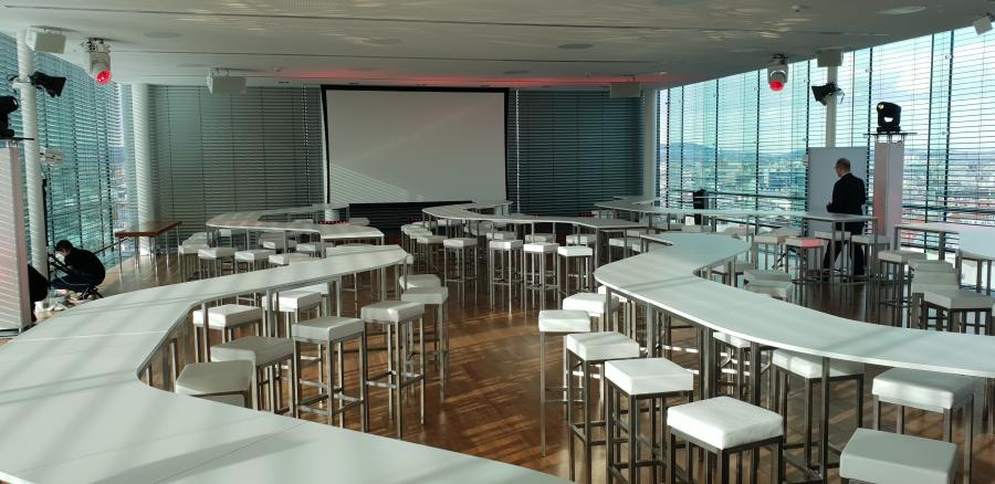 Stehtisch, Niro, Wave, wei�e Platte