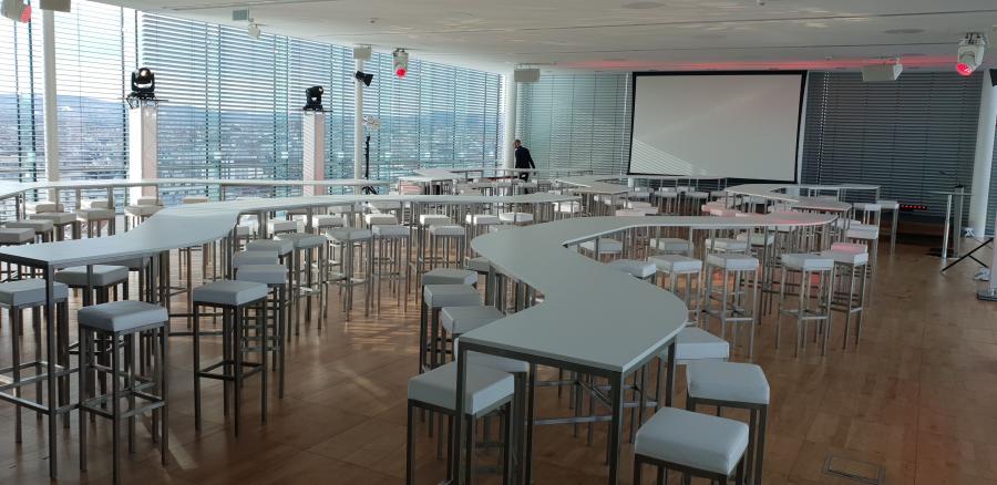 Stehtisch, Niro, Wave, wei�e Platte