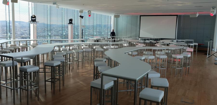 Stehtisch, Niro, Wave, wei�e Platte