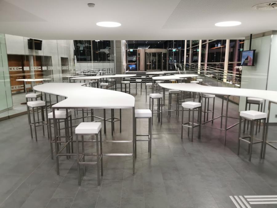 Stehtisch, Niro, Wave XL, wei�e Platte