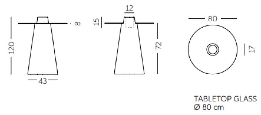 Stehtisch, Peak mit LED-Beleuchtung - Variante: Single