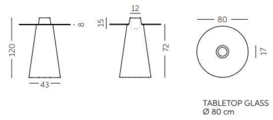 Stehtisch, Peak mit LED-Beleuchtung - Variante: Single