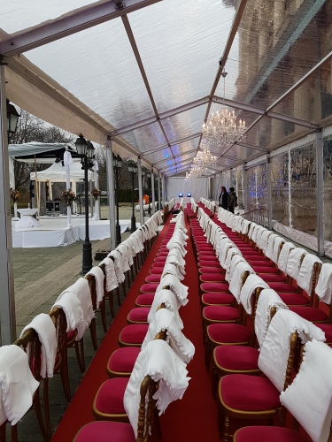 Festzelt - Breite: 5 m - Seitenh�he: 3 m - Firsth�he: 3,82 m