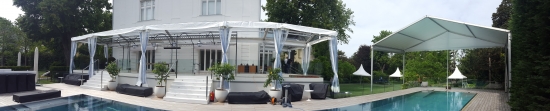 Festzelt - Breite: 5 m - Seitenh�he: 3 m - Firsth�he: 3,82 m