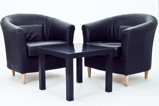 Couchtisch, 55 x 55 cm - Farbe: schwarz