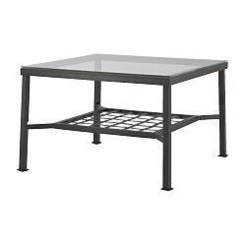 Couchtisch mit Glasplatte, schwarz - Gr��e: 68 x 68 cm