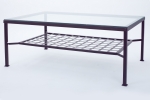 Couchtisch mit Glasplatte, schwarz - Gre: 78 x 118 cm