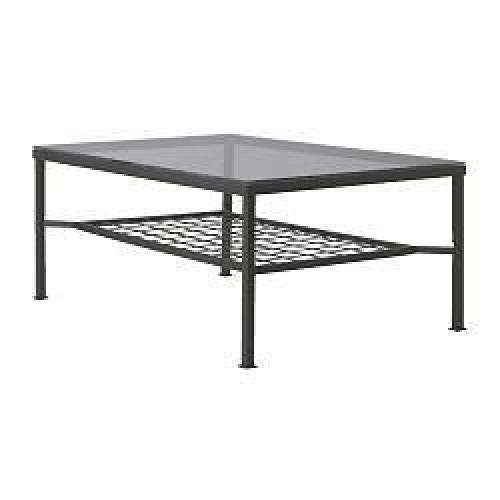 Couchtisch mit Glasplatte, schwarz - Gr��e: 68 x 68 cm
