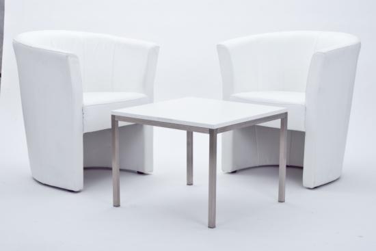 Couchtisch, Niro - Gr��e: 60 x 60 cm - Platte: wei�