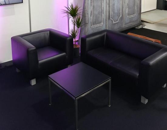 Couchtisch, Niro - Gr��e: 60 x 60 cm - Platte: schwarz