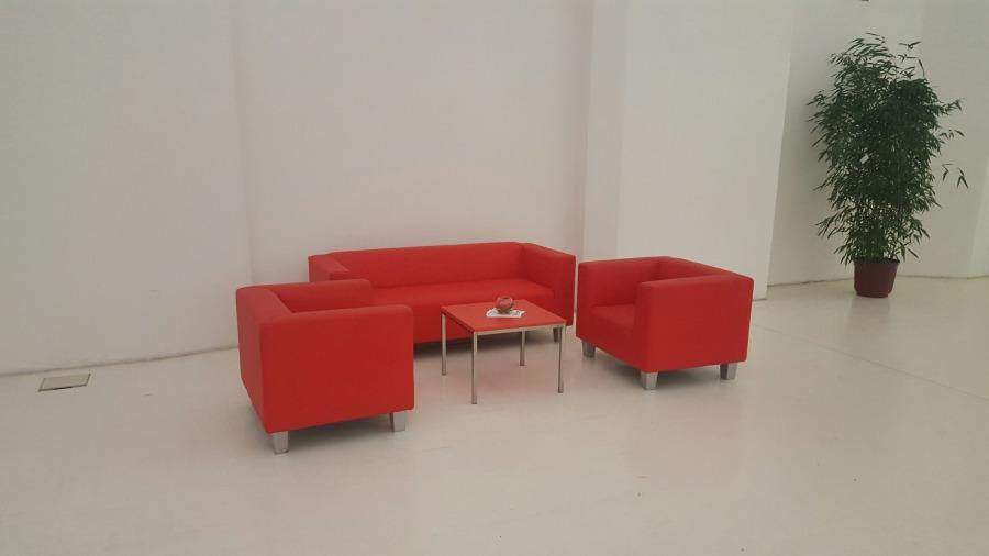 Couchtisch, Niro - Gr��e: 60 x 60 cm - Platte: rot