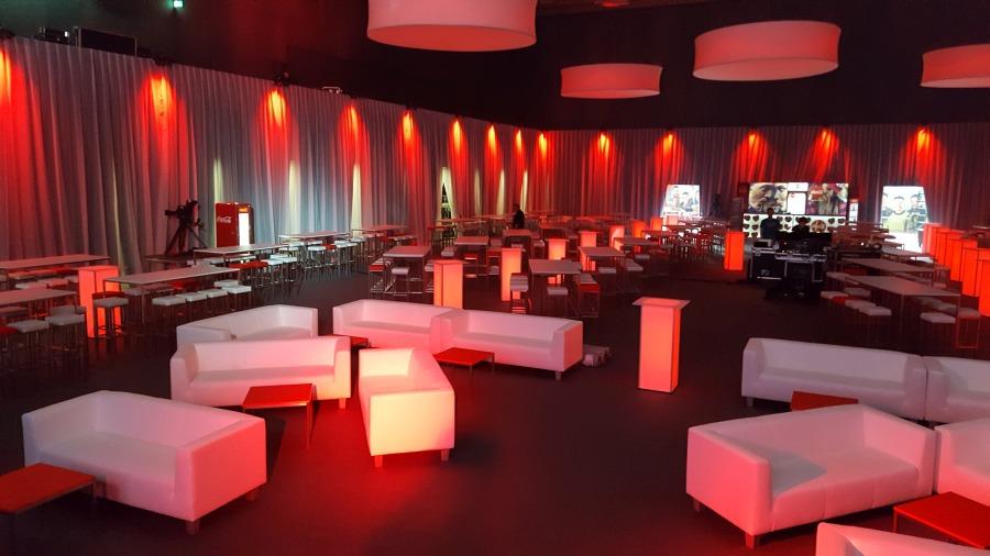 Couchtisch, Niro - Gr��e: 60 x 60 cm - Platte: rot