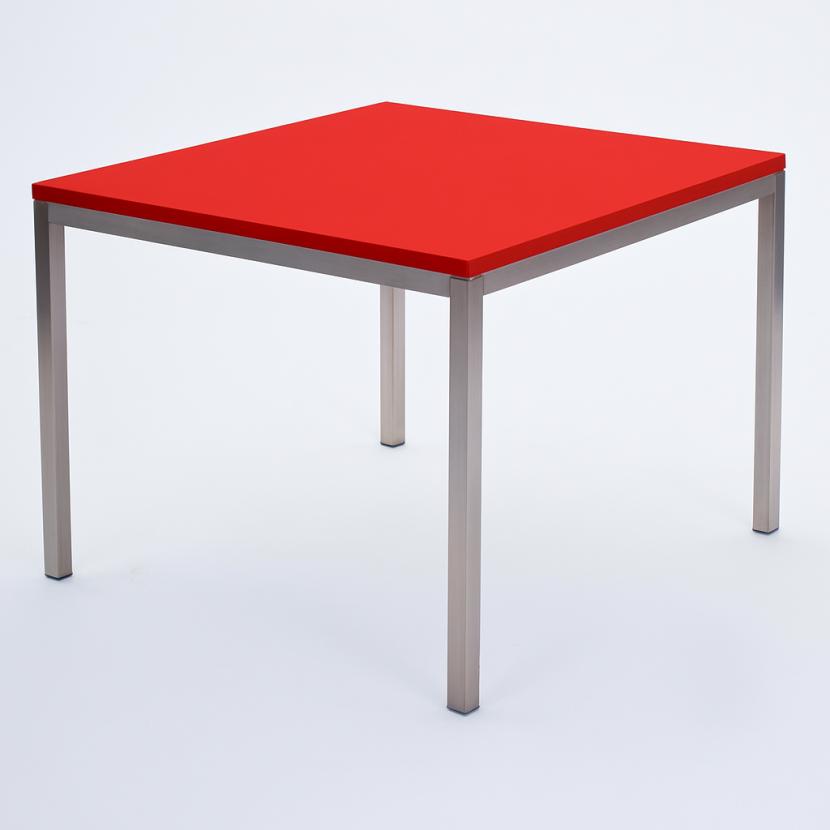 Couchtisch, Niro - Gr��e: 60 x 60 cm - Platte: rot