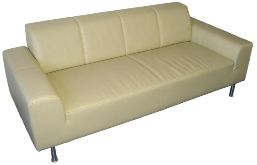 Ledersofa mit abgesetzter Seitenlehne - Gr��e: f�r 3 Personen - Farbe: beige