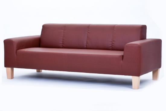Ledersofa mit abgesetzter Seitenlehne