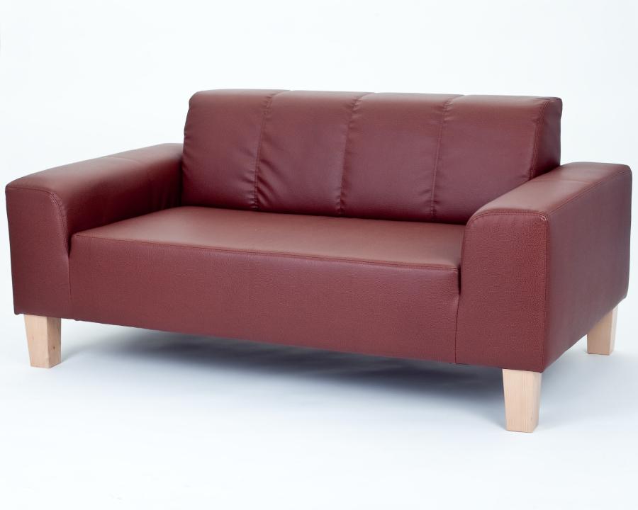 Ledersofa mit abgesetzter Seitenlehne - Gr��e: f�r 2 Personen - Farbe: braun
