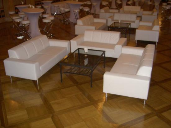 Ledersofa mit abgesetzter Seitenlehne