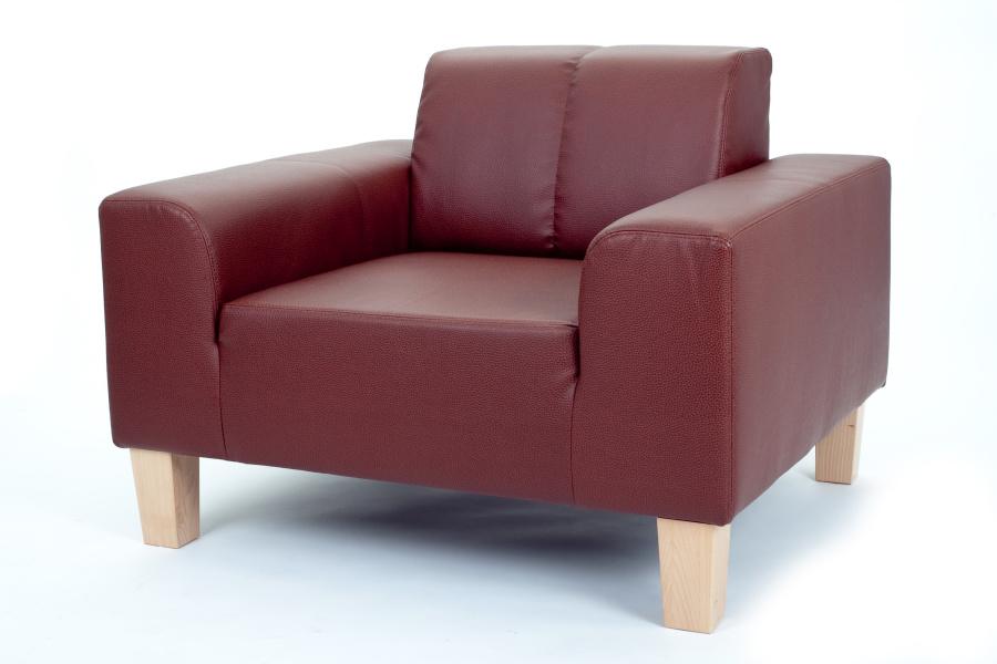 Lederfauteuil mit abgesetzter Seitenlehne - Farbe: braun