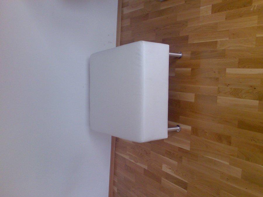 Lederhocker, 71 x 86 cm - Farbe: wei�