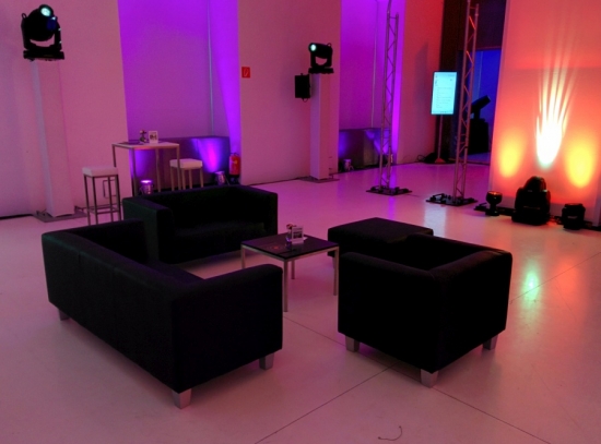 Lederhocker, 76 x 76 cm - Farbe: schwarz