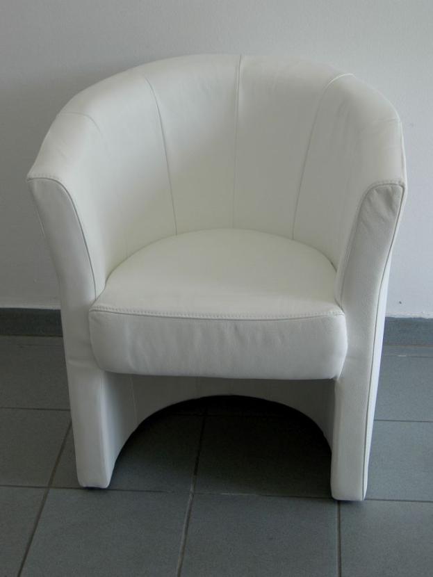 Lederfauteuil, runde Lehne, wei�