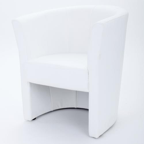 Lederfauteuil, runde Lehne - Farbe: wei�
