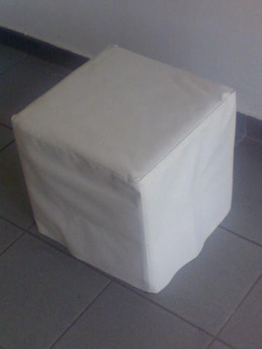 Sitzw�rfel, 40 x 40 cm - Variante: Leder, wei�