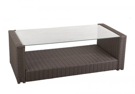 Rattangarnitur (1x Bank, 2x Sessel, 1x Tisch)