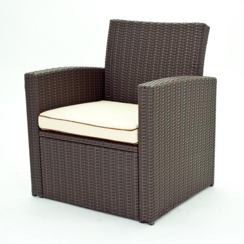 Rattangarnitur (1x Bank, 2x Sessel, 1x Tisch)