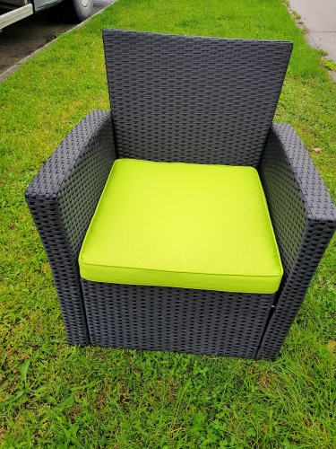 Rattanfauteuil, schwarz