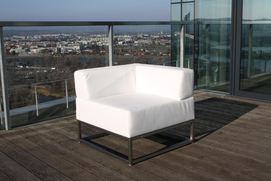 Sofamodul - Model: Ecklehne - �berzug: wei�es Kunstleder