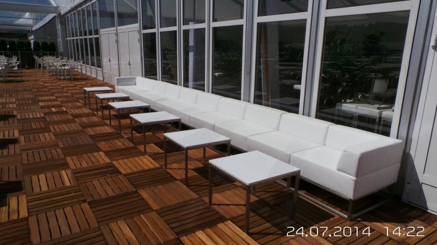 Sofamodul - Model: Ecklehne - �berzug: wei�es Kunstleder