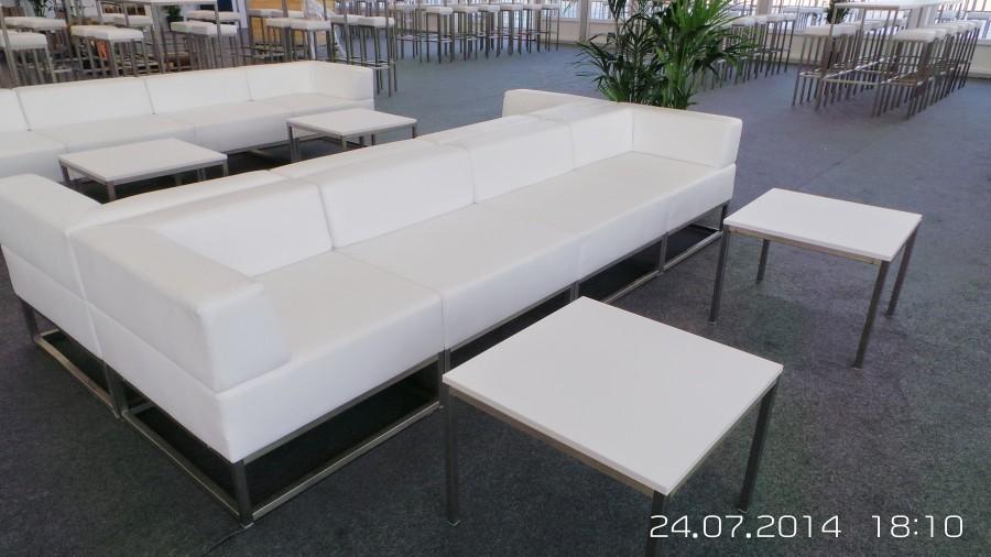 Sofamodul - Model: Ecklehne - �berzug: wei�es Kunstleder